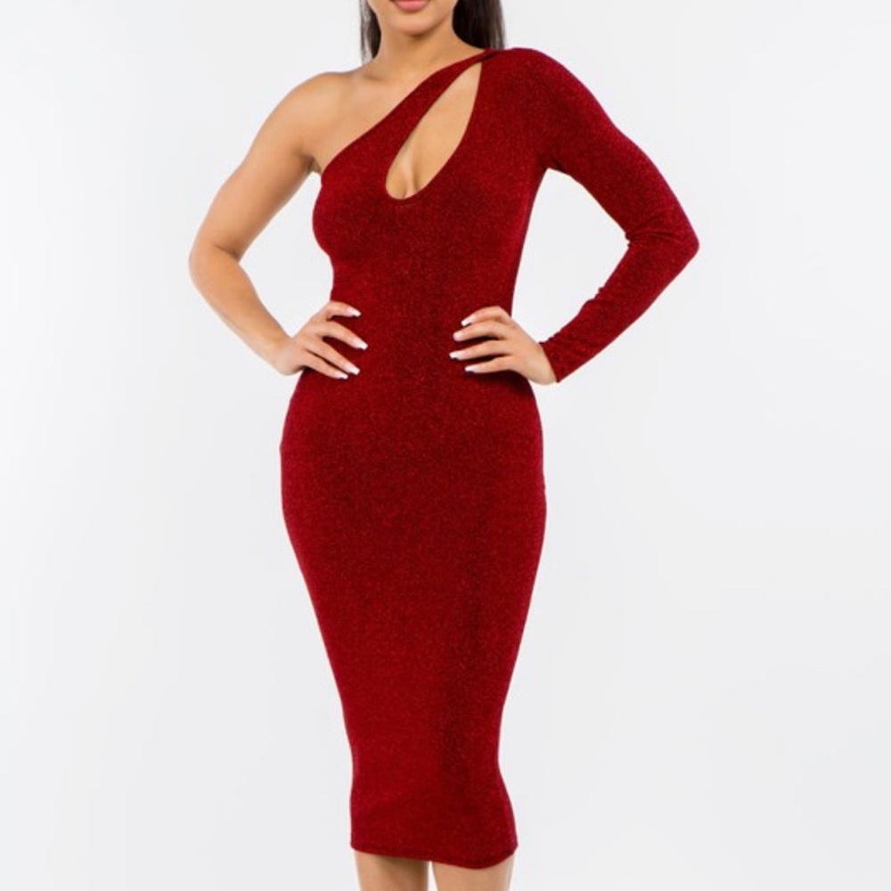 One Shoulder Sparkle Bodycon Dress